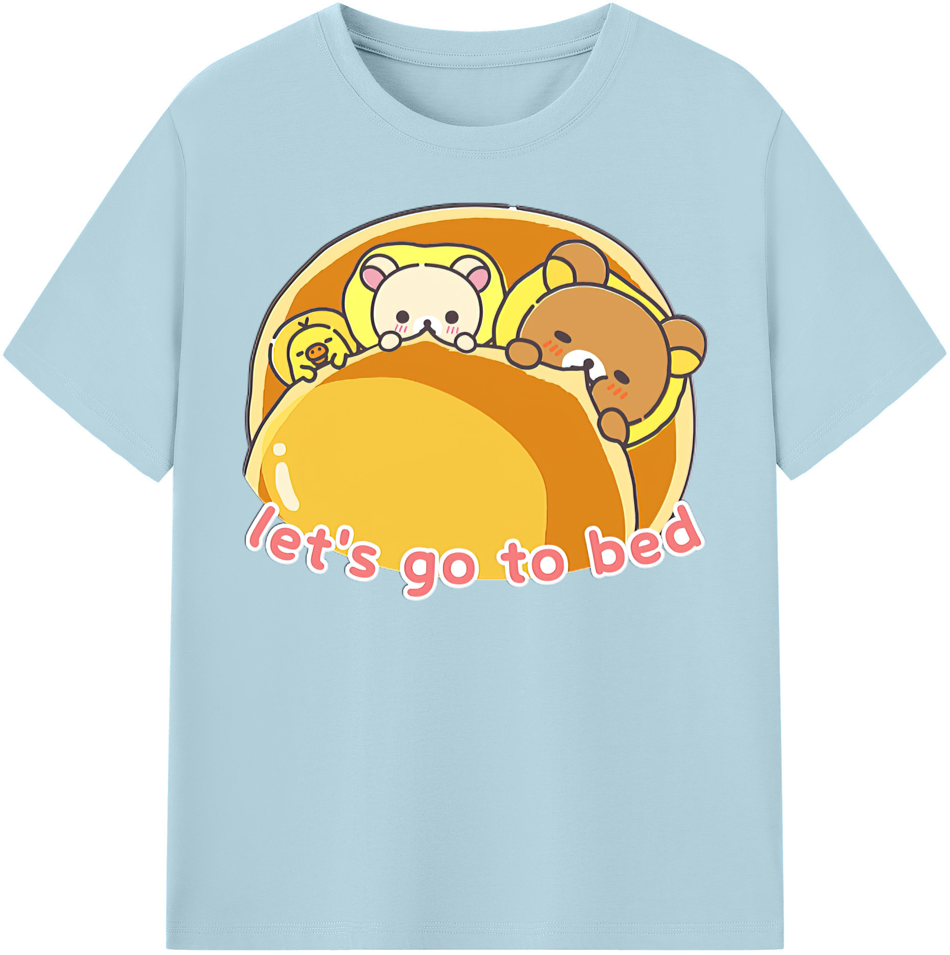 （画像用） リラックマ リラックマ キイロイトリ Rilakkuma Korilakkuma Kiiroitori 綿100％半袖Tシャツ（フロントプリント）